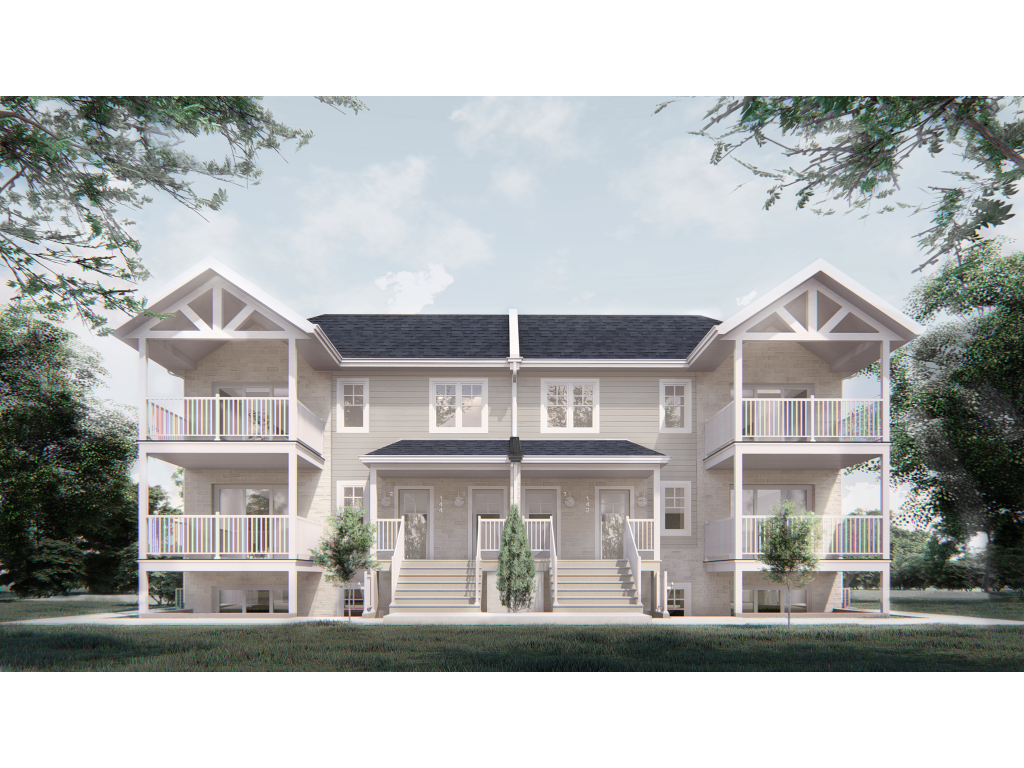 Multi-storey building realistic exterior rendering