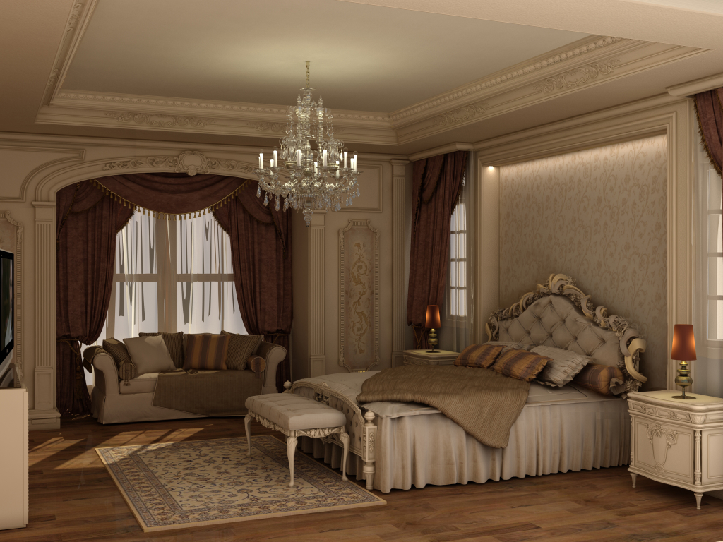 Bedroom 3D modeling and realistic interior rendering