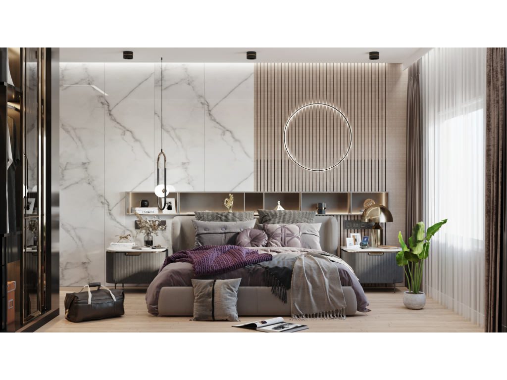 Bedroom 3D modeling and realistic interior rendering